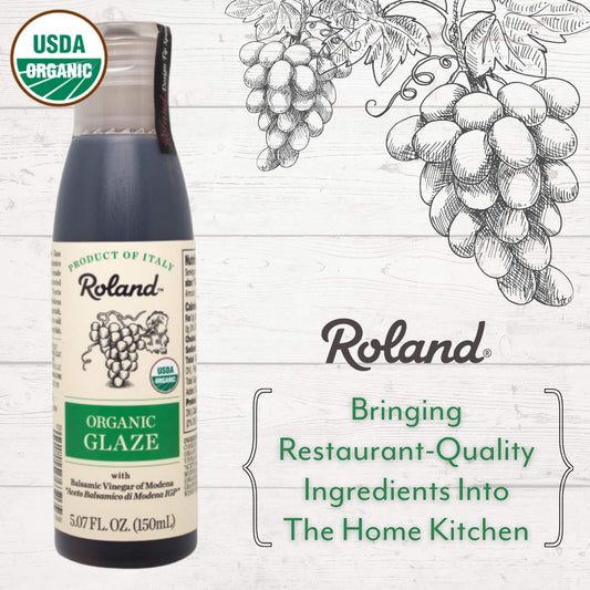 Roland Foods Organic Balsamic Glaze, Balsamic Vinegar of Modena IGP, Specialty Imported Food, 5.07 Fl Oz Bottle