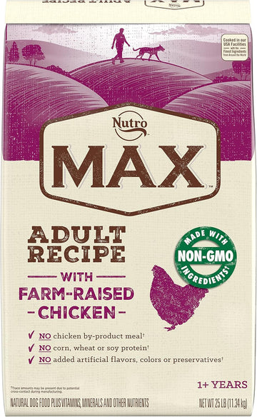 Nutro Max Adult Recipe Dry Dog Food With Farm Raised Chicken, 25 Lb Bag