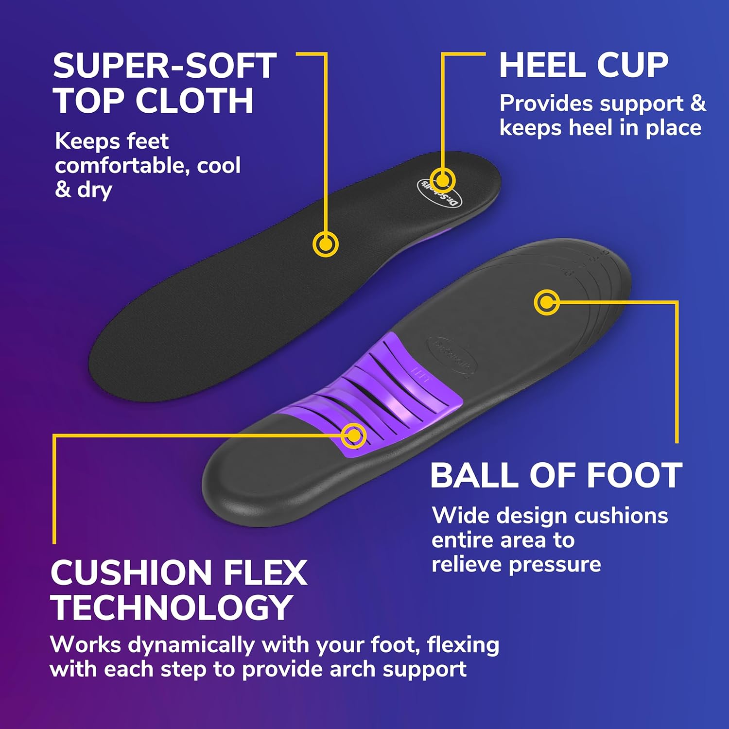 Dr. Scholl'S Love Your Flats & Sandals 3/4 Length Insoles, All-Day Comfort, Relieve & Prevent Shoe Discomfort, Absorbs Shock, Arch Support : Health & Household