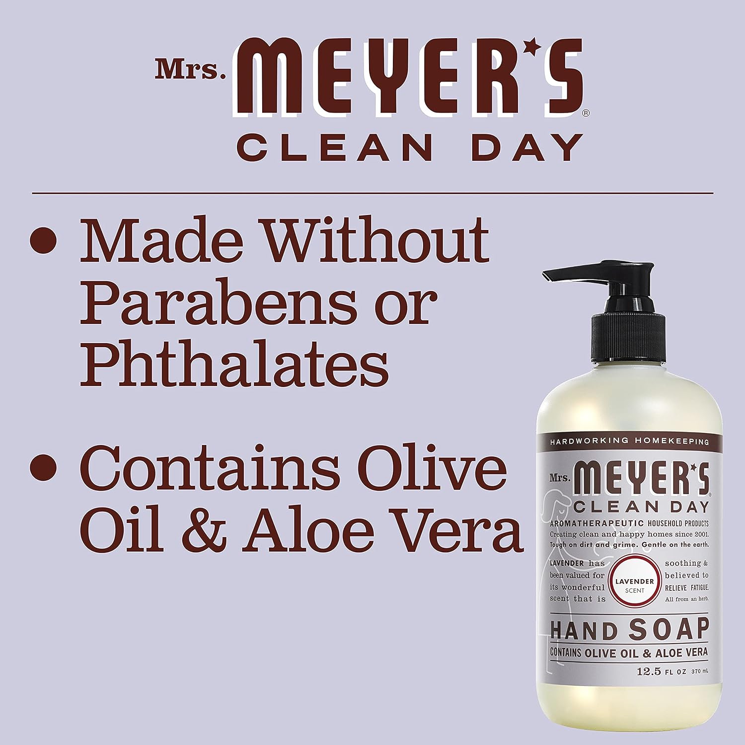 MRS. MEYER'S CLEAN DAY Hand Soap Refill, Made with Essential Oils, Biodegradable Formula, Lavender, 33 fl. oz - Pack of 6 : Electronics