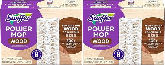 Swiffer PowerMop Wood Mopping Pad Refills for Floor Cleaning, 10 Count