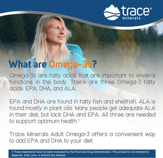 Trace Minerals Adult Liquid Omega-3 | Promotes a Healthy Brain, Heart,