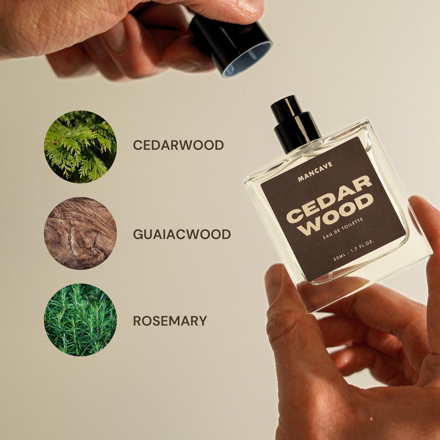 ManCave Cedarwood Fragrance Spray, Eau De Toilette for Men, 50ml, Woody Mens Perfume with Pine & Rosemary, Aftershave Gift for Him, UK Formulated EDT Fragrance : Amazon.co.uk: Beauty