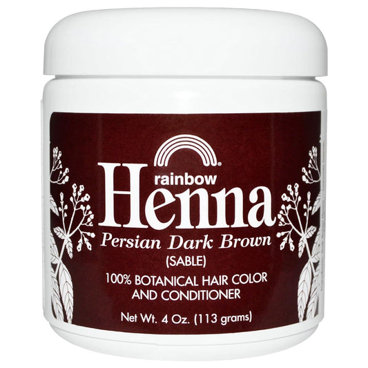 Rainbow Research, Henna, 100% Botanical Hair Color And Conditioner, Persian Dark Brown (Sable), 4 Oz (113 G) - 2Pc : Beauty & Personal Care