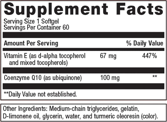 Metagenics Coq10 St-100-100 Mg Coenzyme Q10 Supplement - Antioxidant As Ubiquinone - For Energy Production & Heart Function* - Non-Gmo & Gluten-Free - 60 Softgels