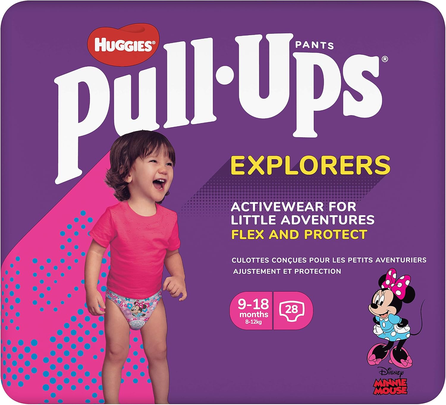 Huggies Pull-Ups, Explorers For Girls, 9-18 Months - Breathable Nappy Pants To Support Potty Training - Flex And Protect For All-Round Comfort, Pack Of 28