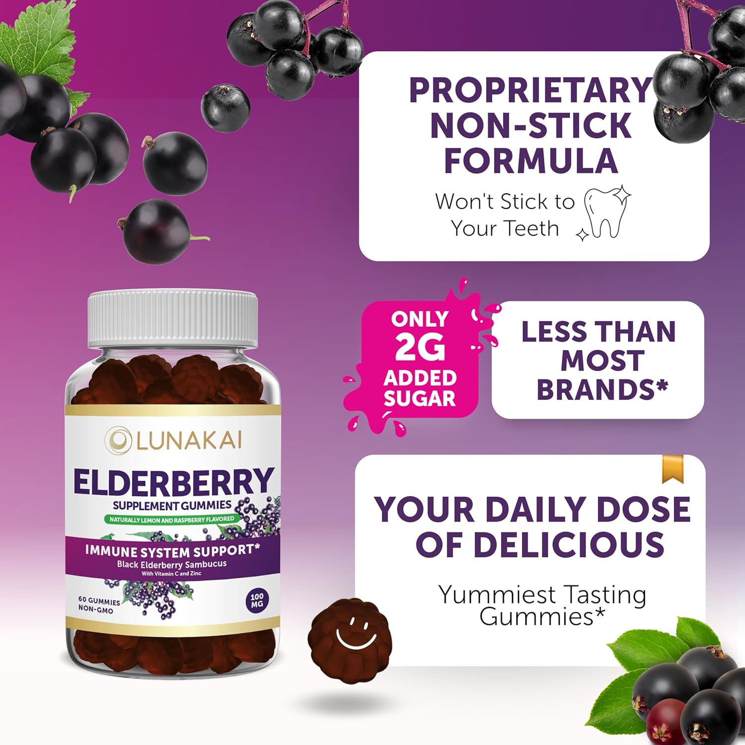 Vitamin C and Elderberry Gummies Bundle - Non-GMO, Gluten Free, No Corn Syrup, All Natural Supplements- 60 ct Vitamin D3 Gummies and 60 ct Elderberry Gummies - 30 Days Supply : Health & Household