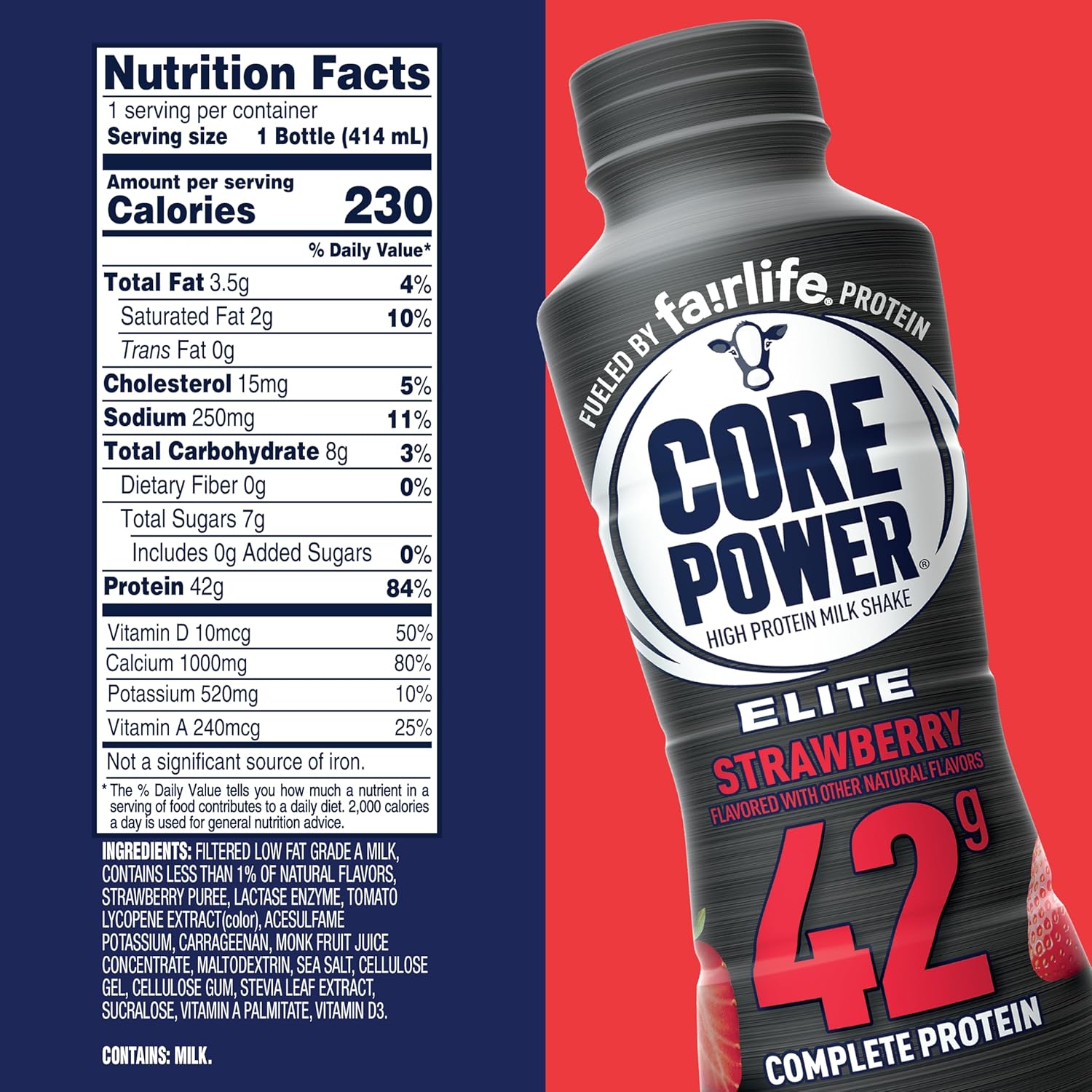 Core Power Elite High Protein Shake (42g), Strawberry, 14 Fl oz : Grocery & Gourmet Food