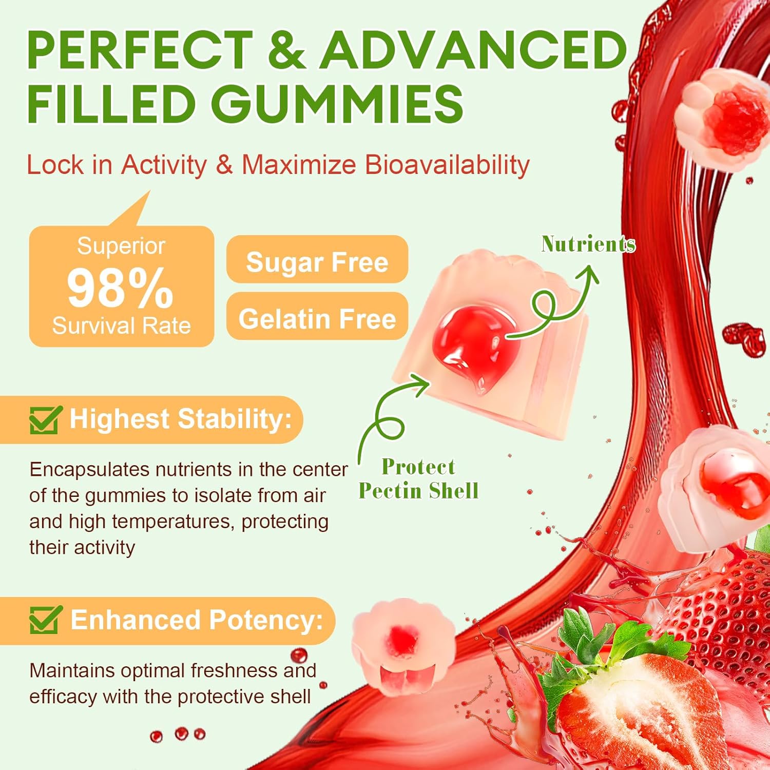Totaria Sugar Free 5-In-1 Probiotic Prebiotic Postbiotic Gummy, Probiotics For Women Men With Digestive Enzymes, Peppermint, Complete Immune, Gut & Digestive Support, Vegan, 60 Cts, Strawberry Flavor : Health & Household