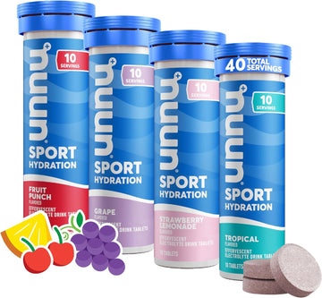 Nuun Sport: Electrolyte Drink Tablets, Juice Box Mixed Box, 4 Tubes (40 Servings), 10 Count (Pack Of 4)