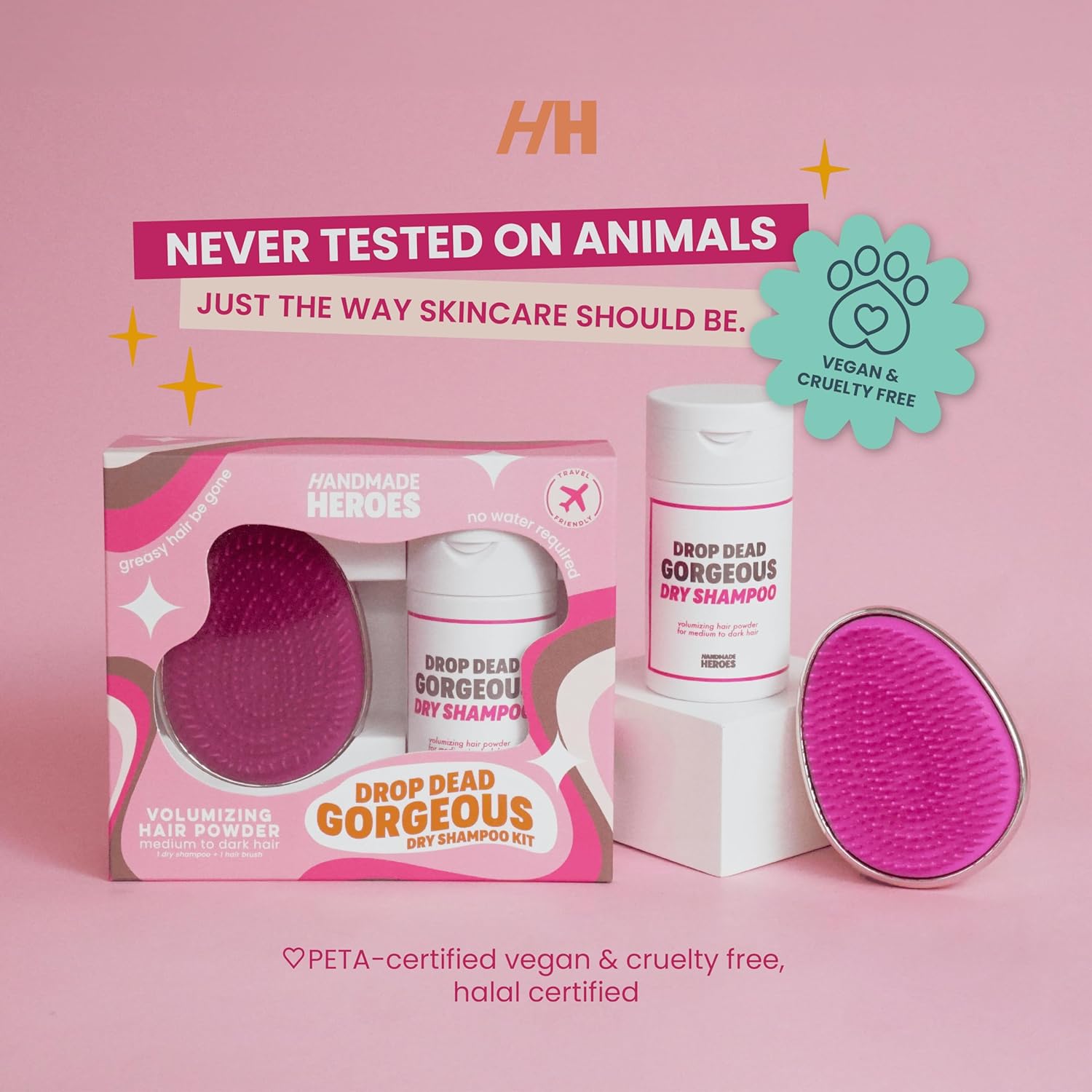 Drop Dead Gorgeous Hair Brush |For Wet & Dry Hair Everyday Use | Rose Gold Pink Hair Brush All Hair Types Hair Volume Hair Texture Hair Care Detangler Brush | Self Care Travel Essentials Palm Brush : Beauty & Personal Care