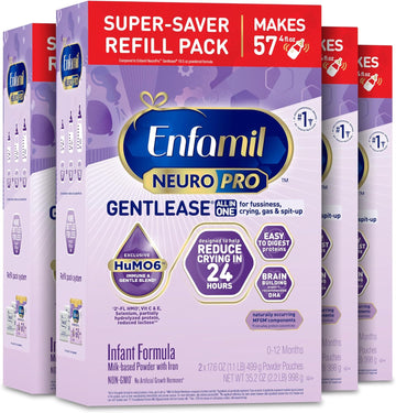 Enfamil NeuroPro Gentlease Baby Formula, Brain Building DHA, HuMO6 Immune Blend, Designed to Reduce Fussiness, Crying, Gas & Spit-up in 24 Hrs, Infant Formula Powder, Baby Milk, 35.2 Oz (Pack of 4)