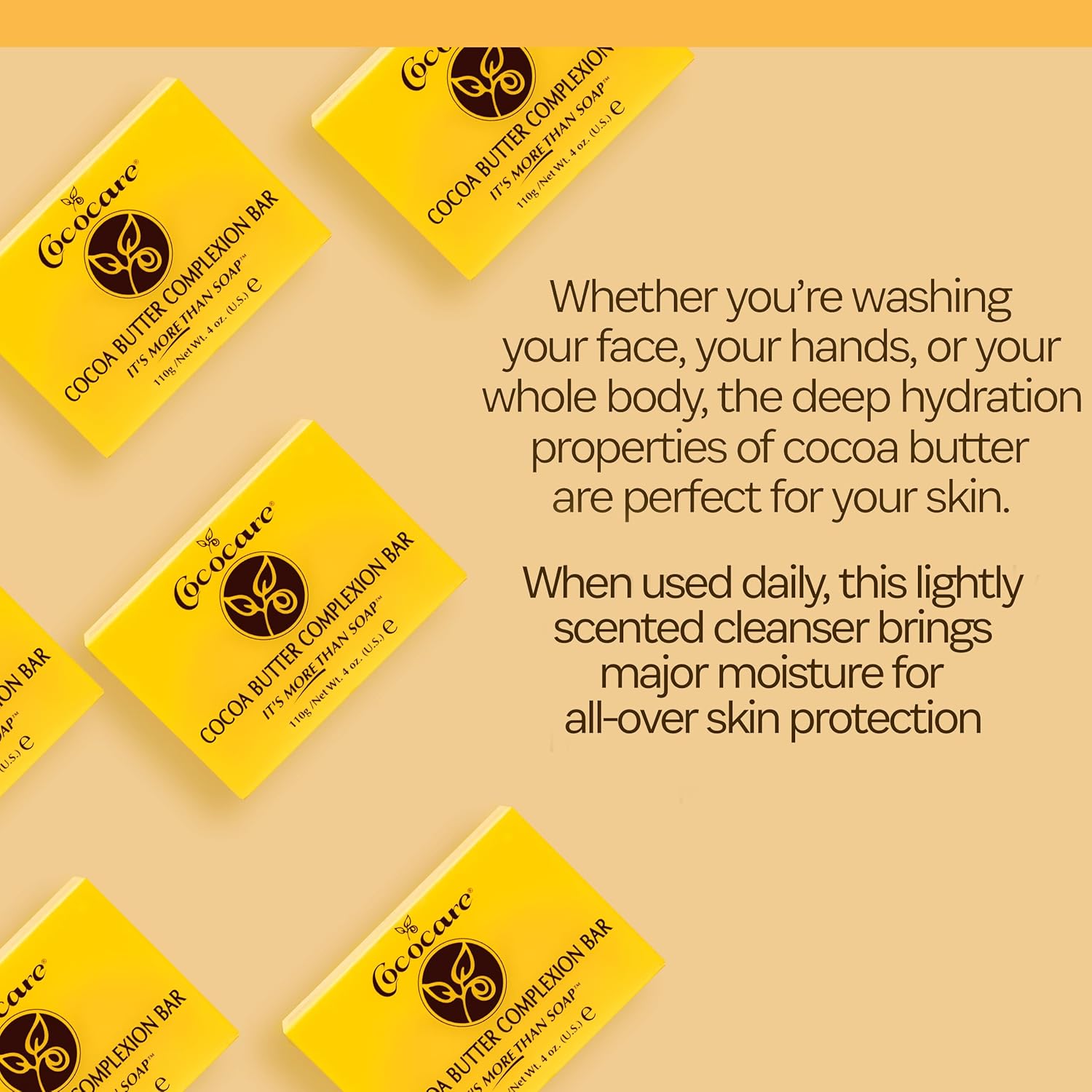 Cococare Cocoa Butter Complexion Bar Soap 4 Ounce - Gentle Cleansing & Hydrating Bar Soap : Beauty & Personal Care