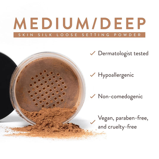 Mented Cosmetics Pressed Powder Makeup, Translucent Setting Powder Compact For Face Make Up, Oil Control, Matte Finish, Long-Lasting Wear, Ideal For Black Women, Portable Compact Design, Deep/Rich