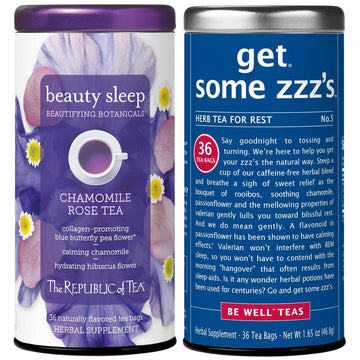 The Republic Of Tea – Sleepytime Herbal Teas - Beauty Sleep And Get Some Zzz’S Tea Bundle – 36 Count Tea Bags Each