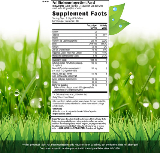 Irwin Naturals Longer, Stronger Hair And Nails - 120 Liquid Softgels - Promotes Vibrant Shine Texture & Strength - 60 Total Servings