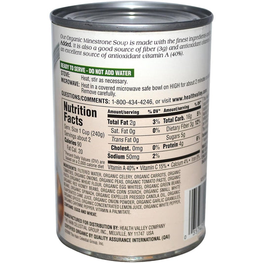 Health Valley Organic No Salt Added Soup, Split Pea, 15 Ounce