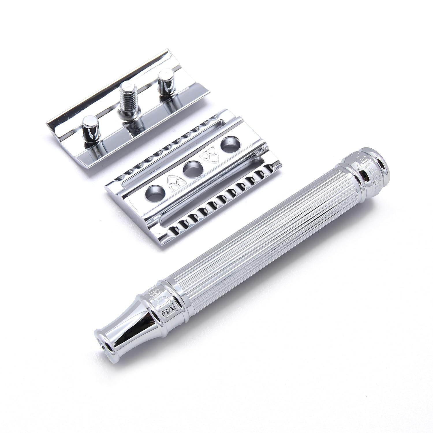 Edwin Jagger Chrome Lined Double Edge Razor - Long Handle : Beauty & Personal Care