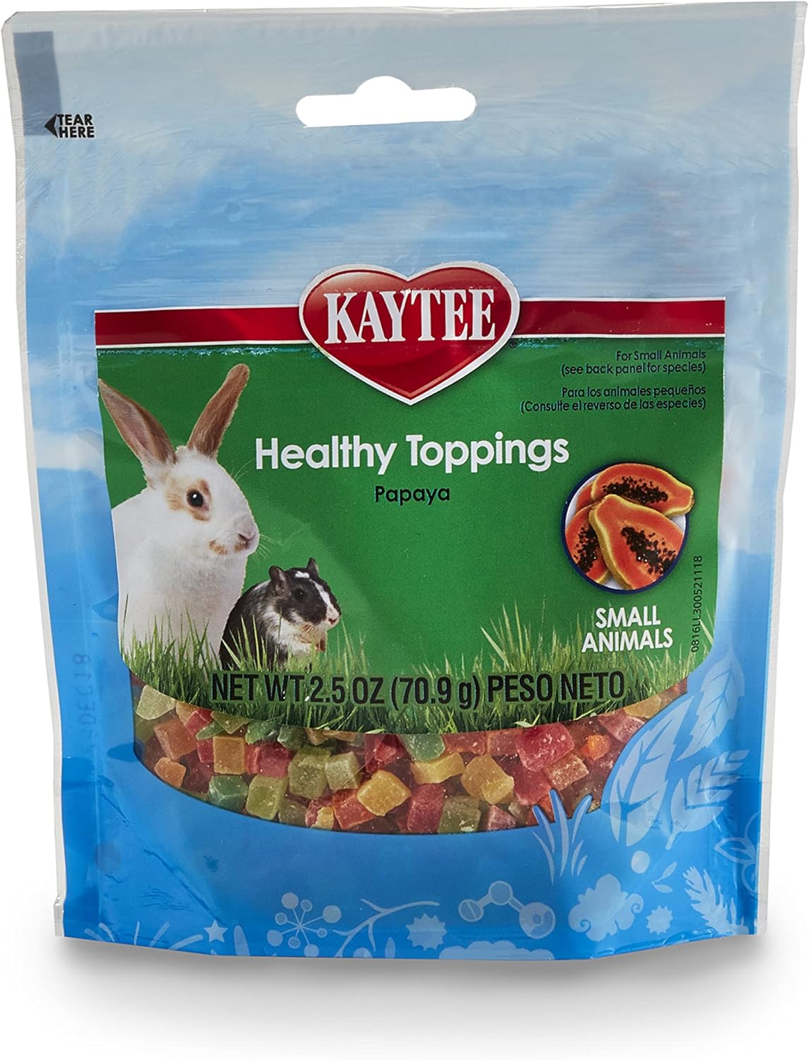 Kaytee Fiesta Healthy Toppings Papaya Treat For Small Animals, 2.5-Oz Bag : Pet Supplements And Vitamins : Pet Supplies