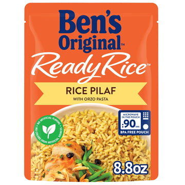 BEN'S ORIGINAL Ready Rice Rice Pilaf Flavored Rice, Easy Dinner Side, 8.8 OZ Pouch (Pack of 12)