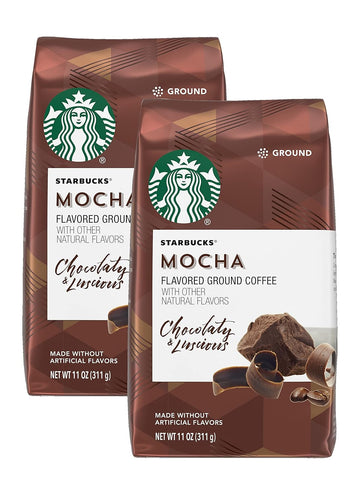 Starbucks Mocha Flavored Coffee, Flavored Ground Coffee, Made With No Artificial Flavors, Flavorlock Packaging For Fresh Flavor, Bag (Pack Of 2)