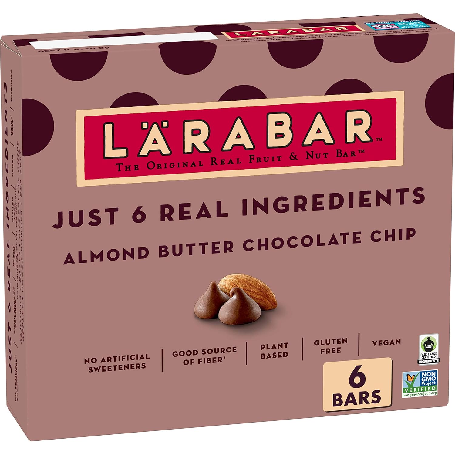 Larabar Almond Butter Chocolate Chip, Gluten Free Vegan Bars, 6 Ct