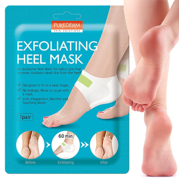 Purederm Exfoliating Heel Mask (1 Pair) – Heel Peeling Masks Gently Remove Calluses From Your Heel