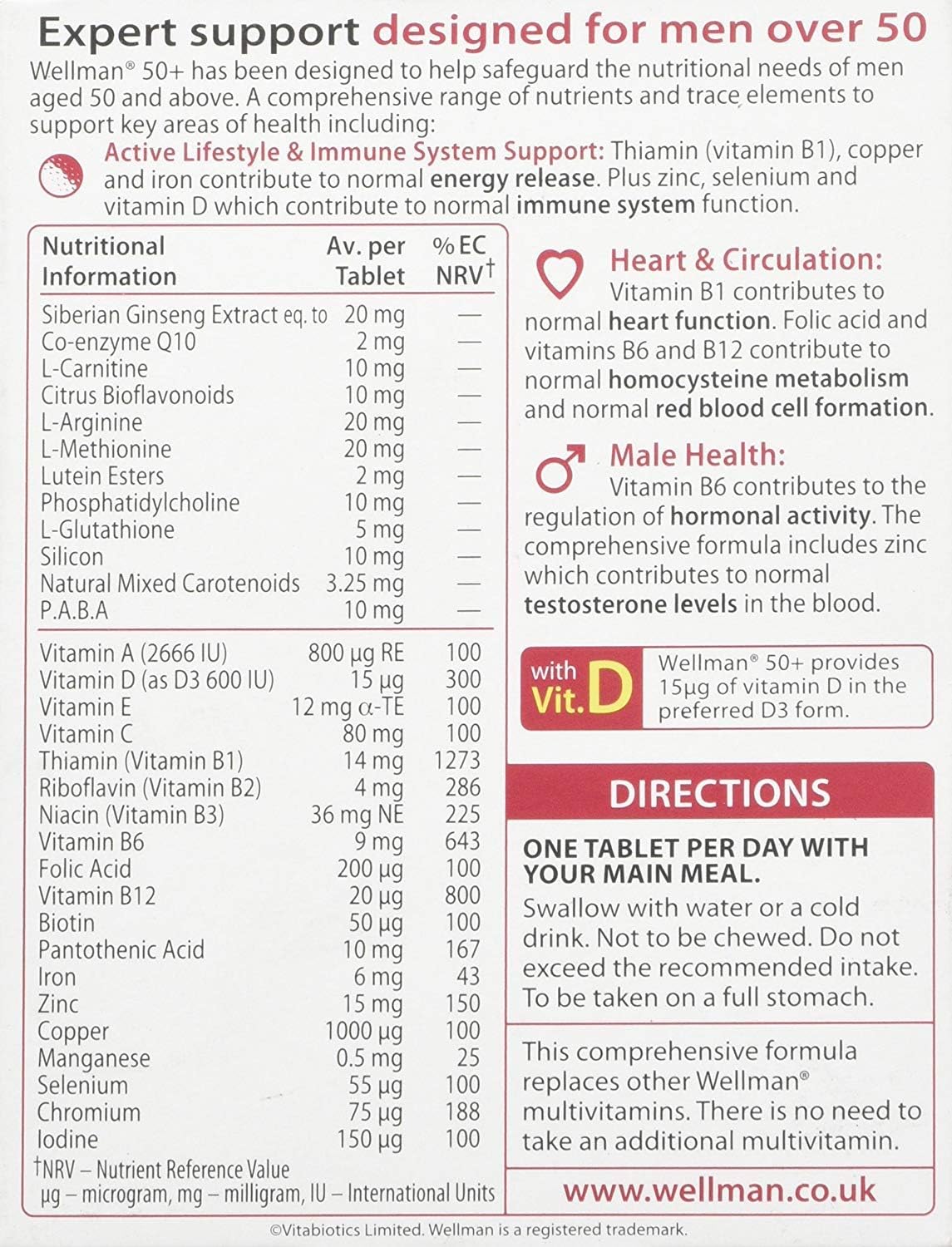 Wellman 4 X 50+ 30 Tablets