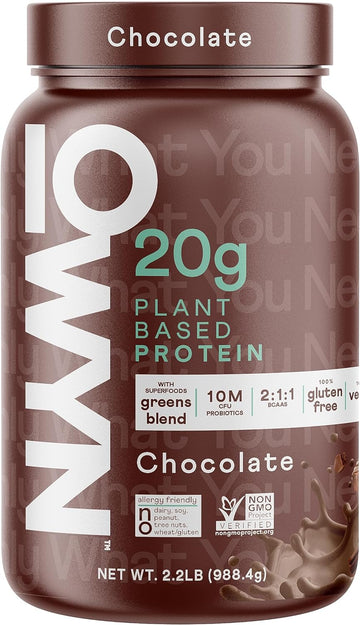 Owyn Only What You Need Vegan Protein Powder, 20G Plant Based Protein, Probiotics, Superfoods Greens, Pea, Chia Seeds, Pumpkin Seed Blend (Chocolate, 2.2 Lb)