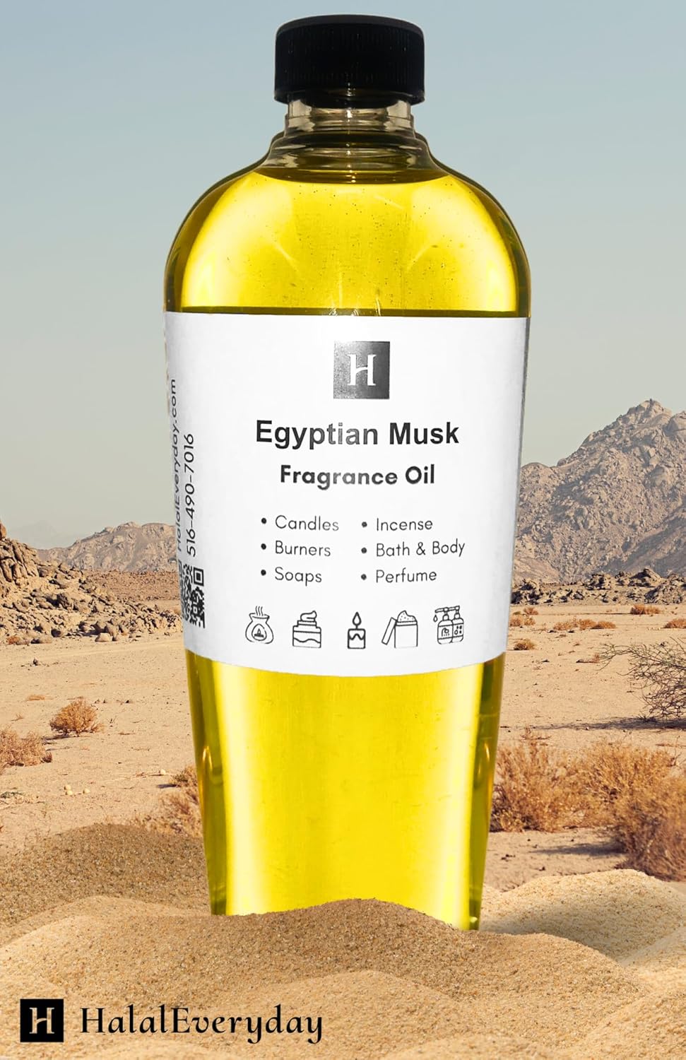 Halaleveryday Egyptian Musk Perfume Body Oil Luxurious Fragrance For All-Day Elegance Skin Soothing Gentle Long-Lasting Aerosol Free All Naturalscent 8Oz Bottle