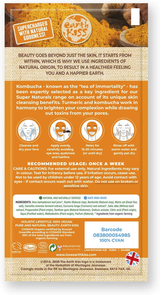 Earth Kiss Super Naturals Detoxifying Kombucha And Turmeric Clay Mask (10G)