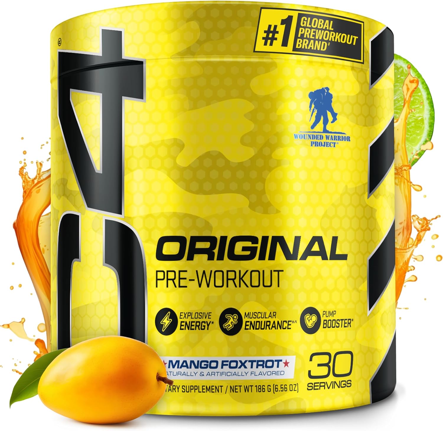 Cellucor C4 Original Pre Workout Powder Mango Foxtrot Sugar Free Preworkout Energy For Men & Women 150Mg Caffeine + Beta Alanine + Creatine - 30 Servings (Packaging May Vary)