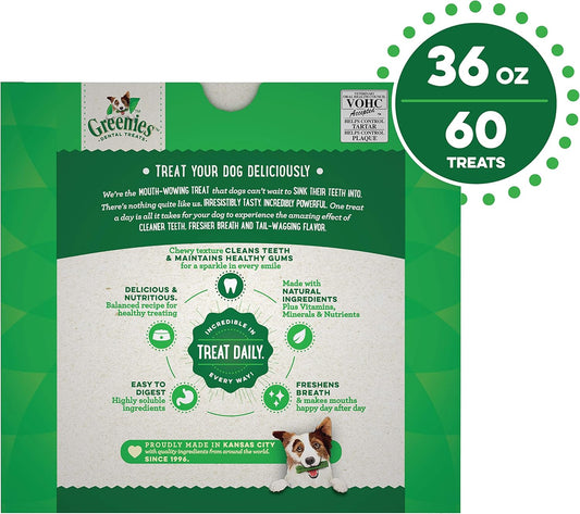 Greenies Original Petite Natural Dental Care Dog Treats, 36 Oz. Pack (60 Treats)