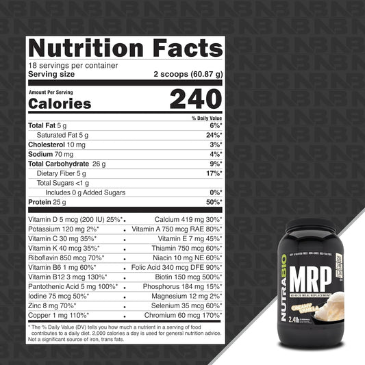 NutraBio MRP, Complete Meal Replacement Powder (Creamy Vanilla)