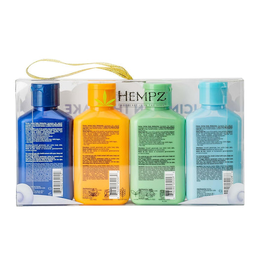 Hempz Icing On The Cake Ocean Breeze, Cucumber & Aloe, Citrus Blossom, Lavender & Chamomile Moisturizer (2.25 Oz 4 Pack) – Holiday Mini Travel Body Lotion For Women Or Men With Dry Or Sensitive Skin