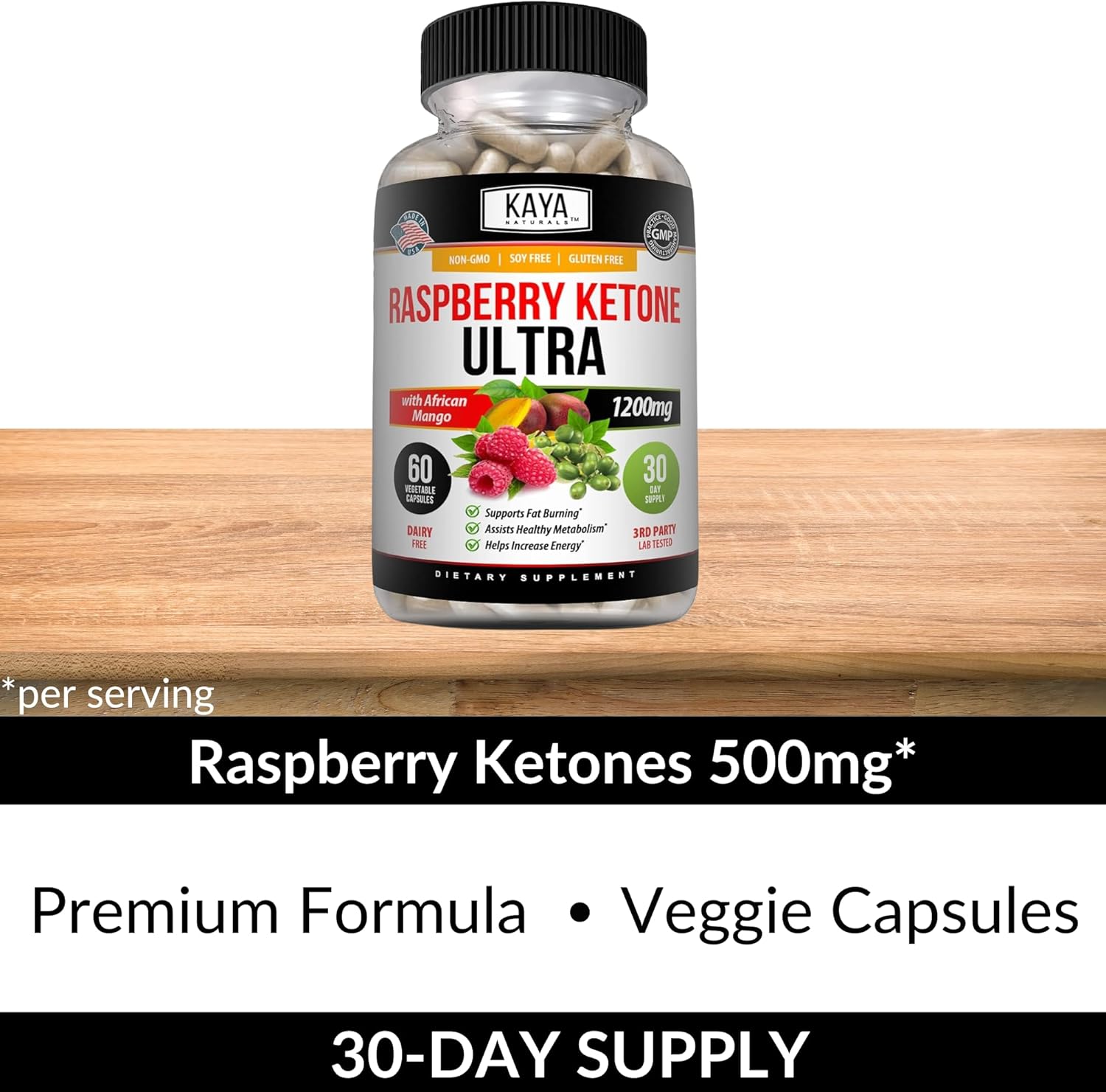 Kaya Naturals Keto Diet Raspberry Ketone - Weight Loss Supplement, Appetite Control, Boost Metabolism - 60 Count : Health & Household