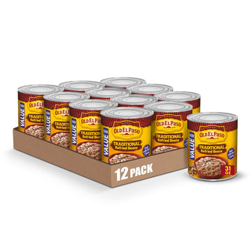 Old El Paso Traditional Refried Beans, Value Size, 31 oz. (Pack of 12)