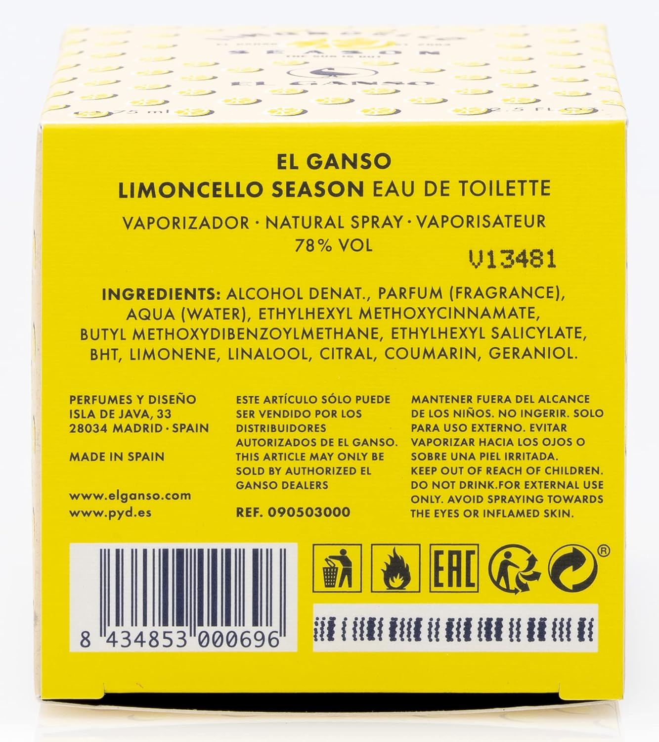 El Ganso Limoncello Season Eau De Toilette 75 Ml Natural Spray