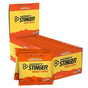 Honey Stinger Organic Orange Blossom Energy Chew | Gluten Free & Caffeine Free | For Exercise, Running And Performance | Sports Nutrition For Home & Gym, Pre And Mid Workout | 12 Pack, 21.6 Ounce