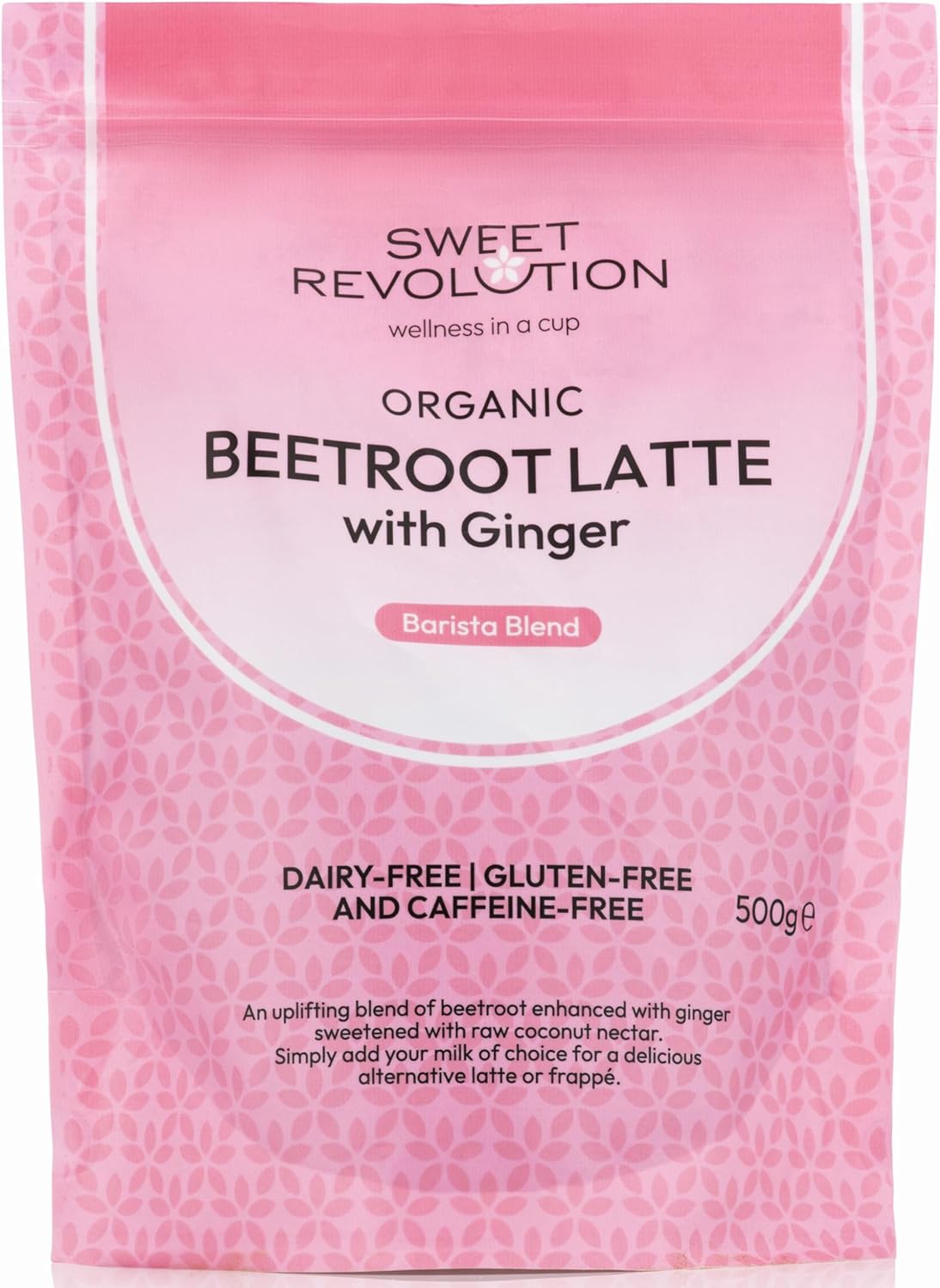 Sweet Revolution Organic Beetroot Latte With Ginger Barista Blend (1 X 500G) Catering Pack. Gluten Free, Dairy Free, Refined Sugar-Free