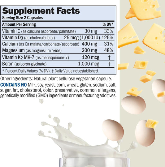 Andrew Lessman Ultimate Calcium-Magnesium Intensive Care With Vitamin D3 & K2 Mk7-120 Mcg - 180 Capsules – Bone And Skeleton Health Essentials. Gentle, Easy To Swallow, Super Soluble. No Additives