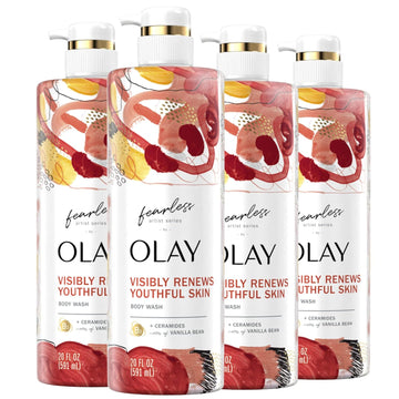 Olay Fearless Cleansing And Moisturizing Women'S Body Wash With Ceramides Artist Series 20 Fl Oz (Pack Of 4)