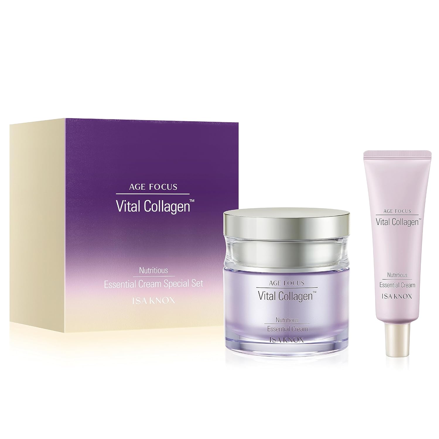 Isa Knox Age Focus Vital Collagen Essential Cream (2.4Fl Oz) - Korean Skin Care, Moisturizer By Lg Beauty. Hydrolyzed Collagen, Vitamins C, B12 & E