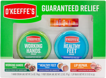 O'Keeffe'S Giftbox Including Lip Repair With Cherry And Vitamin E Oil Stick, Working Hands Jar And Healthy Feet Jar