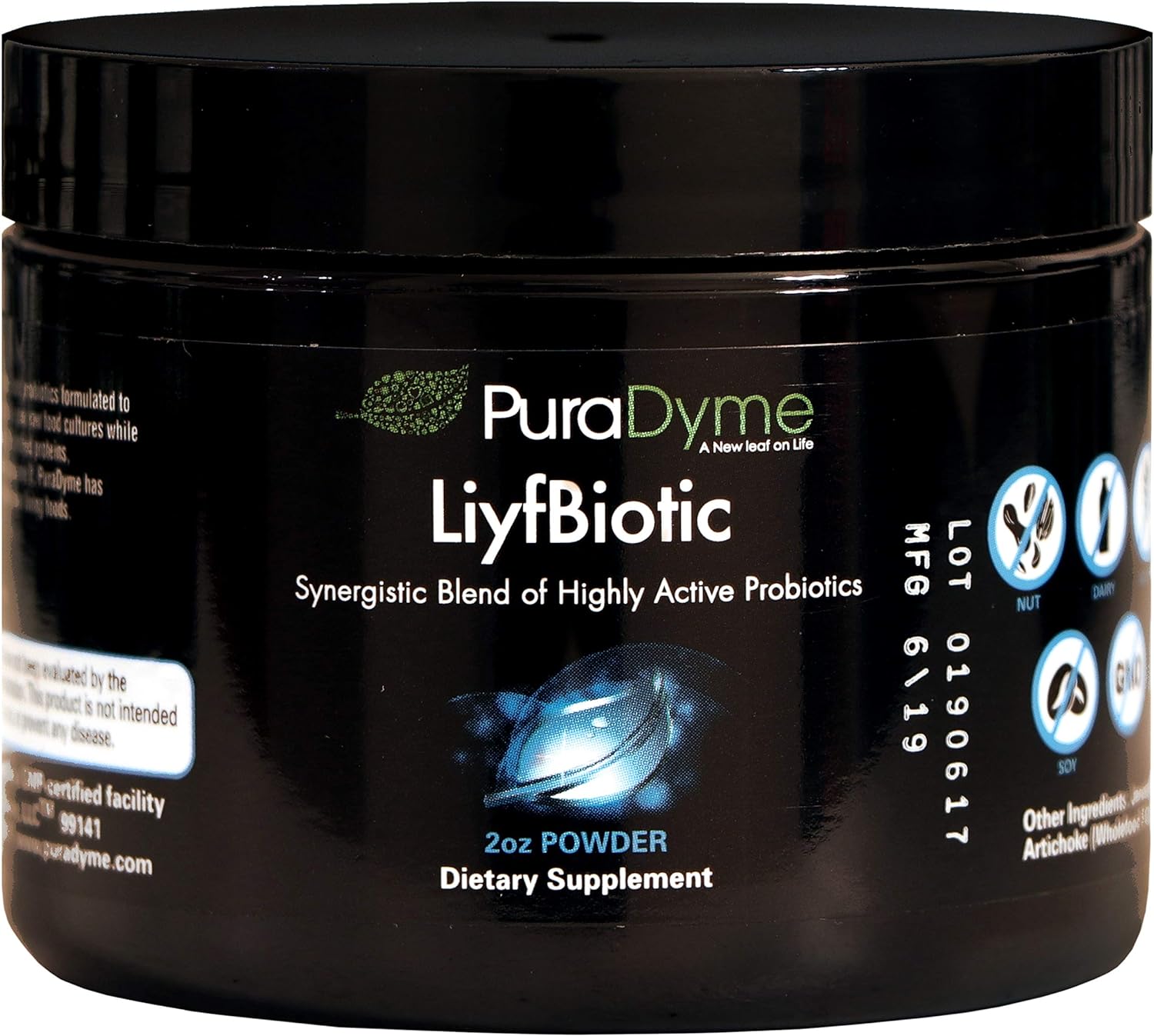 PuraDyme LiyfBiotic Probiotic Digestion and Dietary Supplement - 2 Ounce Powder. by Lou Corona