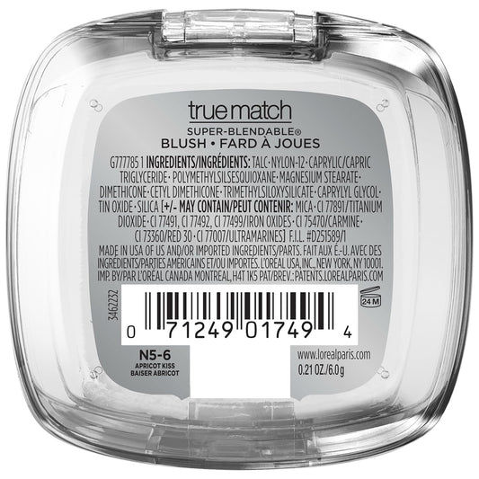 L'Oreal Paris True Match Super-Blendable Powder Blush, Apricot Kiss, 0.21 Oz (Packaging May Vary)