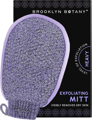 Brooklyn Botany Exfoliating Gloves For Bath And Shower – Heavy Duty Exfoliating Body Scrubber For Massage And Dead Skin Remover For Body – 2 Pairs