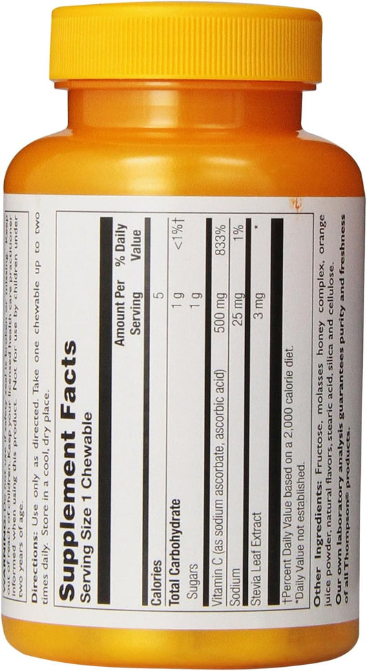 Thompson C Tablets, Orange, 500 Mg, Chewable, 60 Count (Pack of 2)