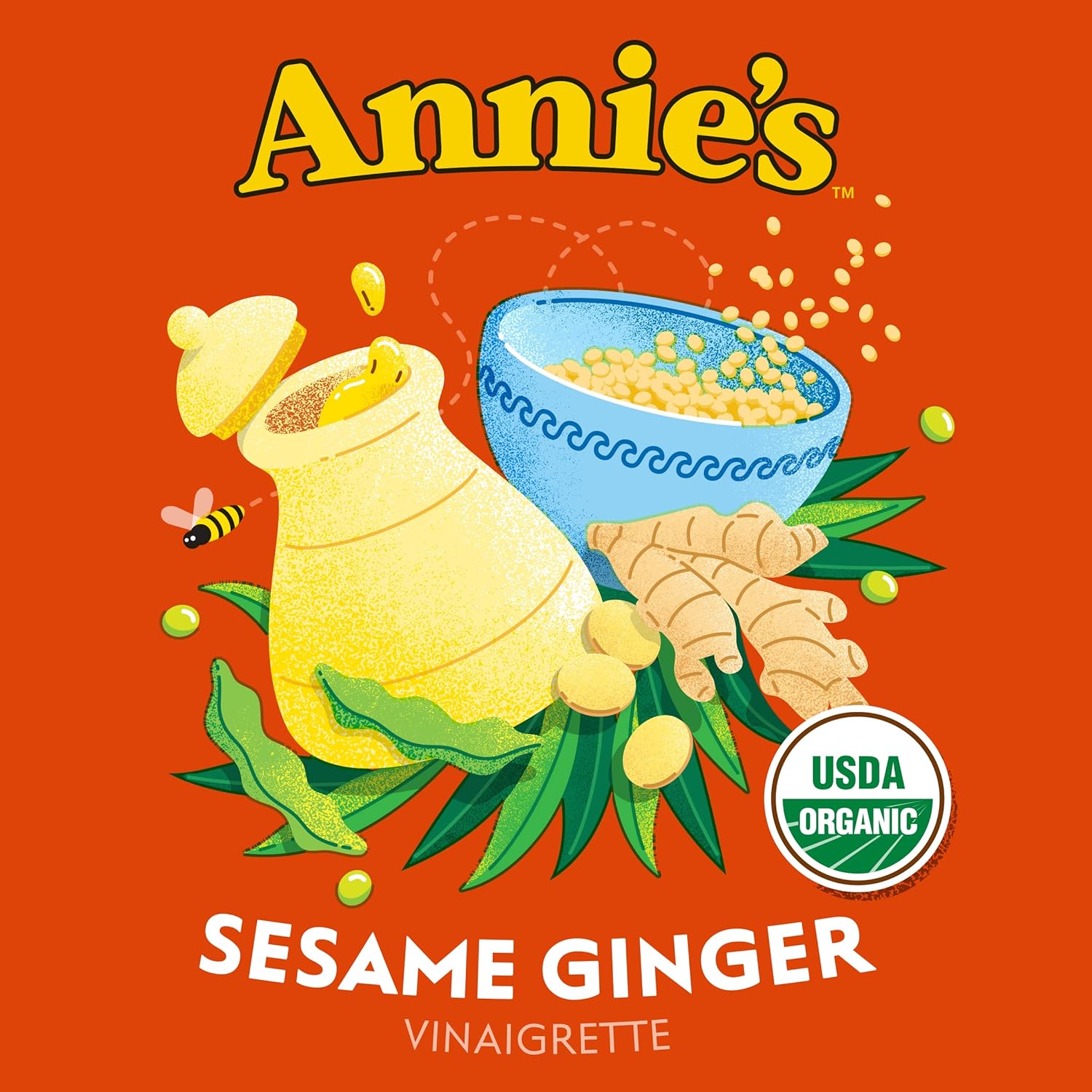 Annie'S Organic Sesame Ginger Vinaigrette Salad Dressing, 8 Oz