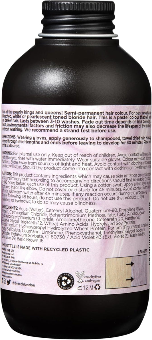 Bleach London Pearlescent Semi-Permanent Hair Colour Cream - Pearly Pink, Vegan, Cruelty Free, Vibrant Temporary Dye 150 Ml